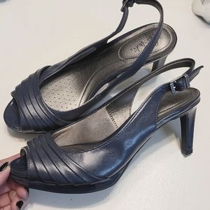 Navy blue heels, size 8